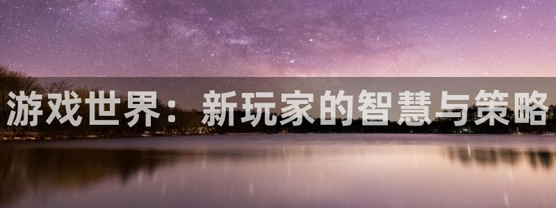 蓝冠在线测速官网：游戏世界：新玩家的智慧与策略